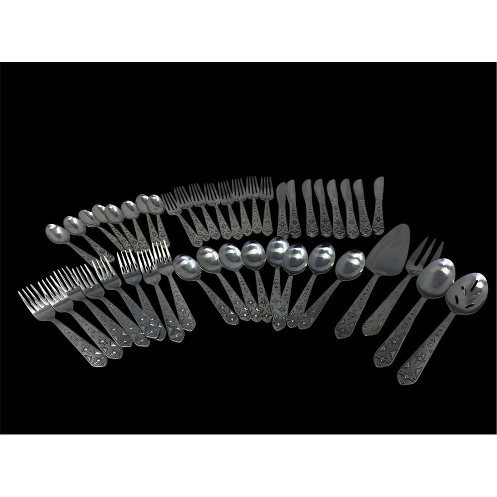 Set 44 PUEBLO  International Stainless Korea Flatware Set & Serving Utensils